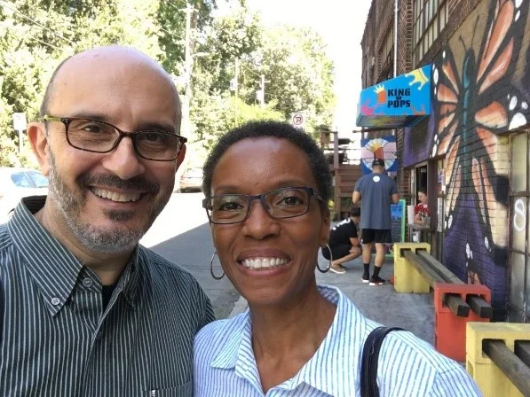 Connie and I playing hooky and enjoying a little King of Pops and a stroll on the beltline.