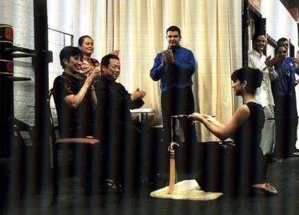 Angela Barbara in a master/disciple ceremony