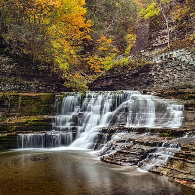 More waterfalls #upstateny #fallcolors #fall #waterfall #stateparks #longexposure #forest #trees #hike #creek