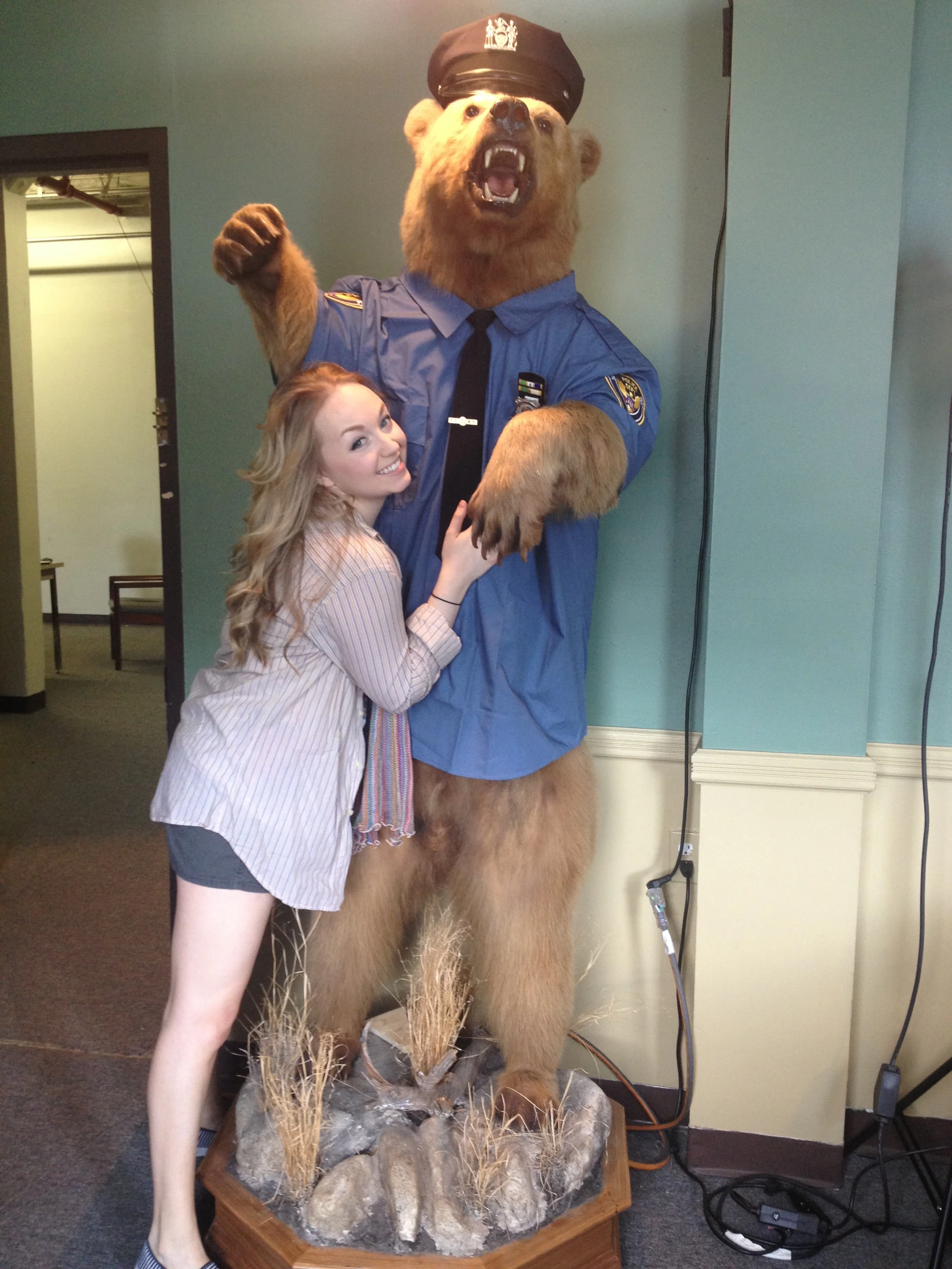 On set of SLUGGO THE SKULLCRUSHER with co-star Cliff the bear- Brooklyn, NY