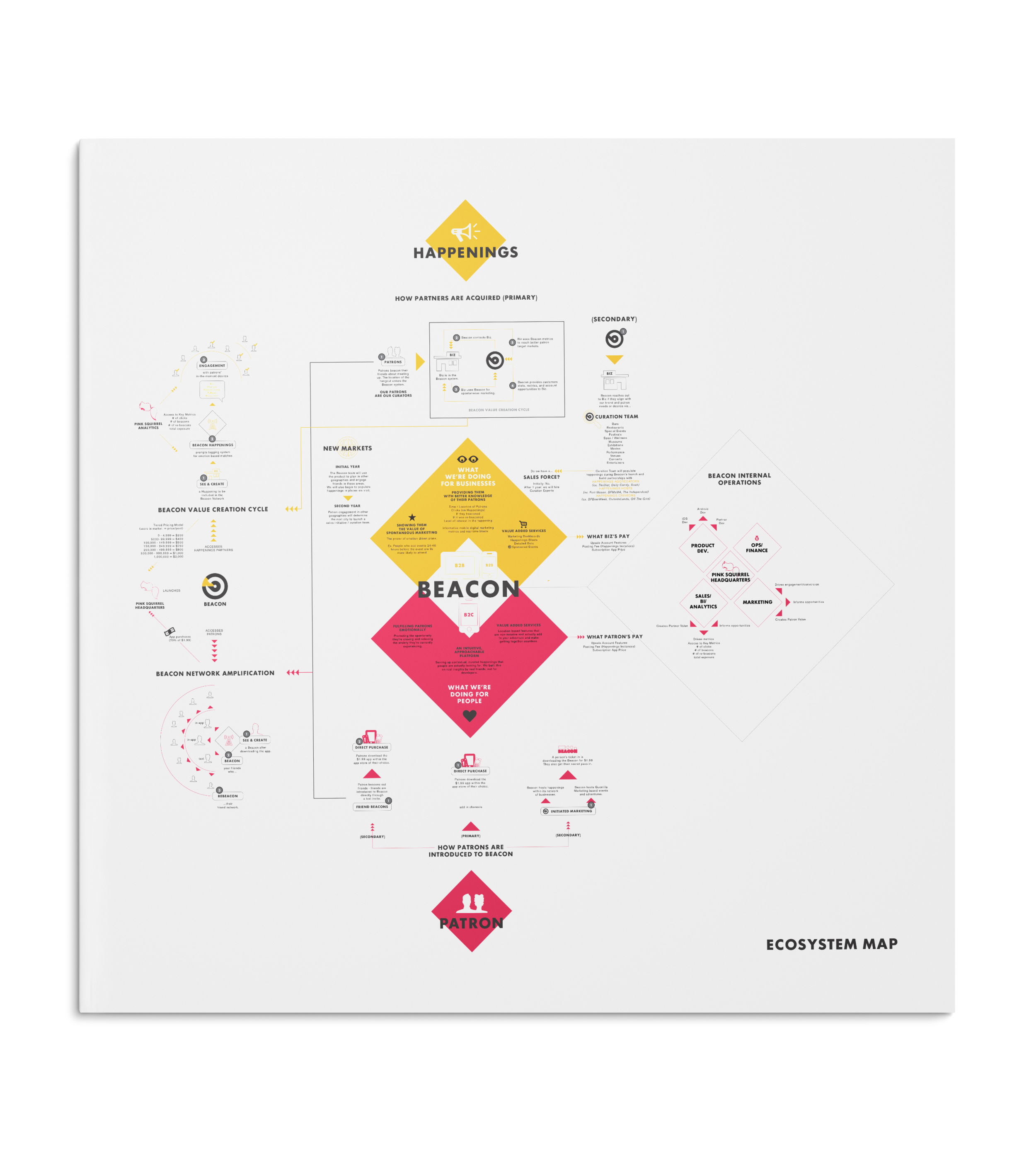 Ecosystem map outlines the overall front and back end business strategy.