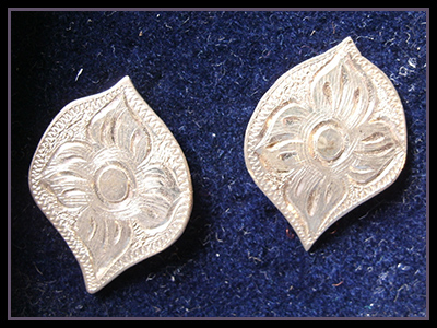  Sterling Silver earrings, hand engraved 