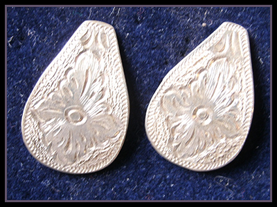  Sterling Silver earrings, hand engraved 