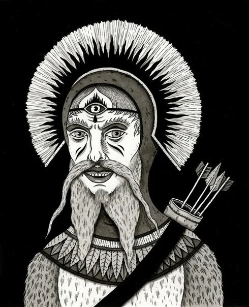 Bearded Archer with Headdress
