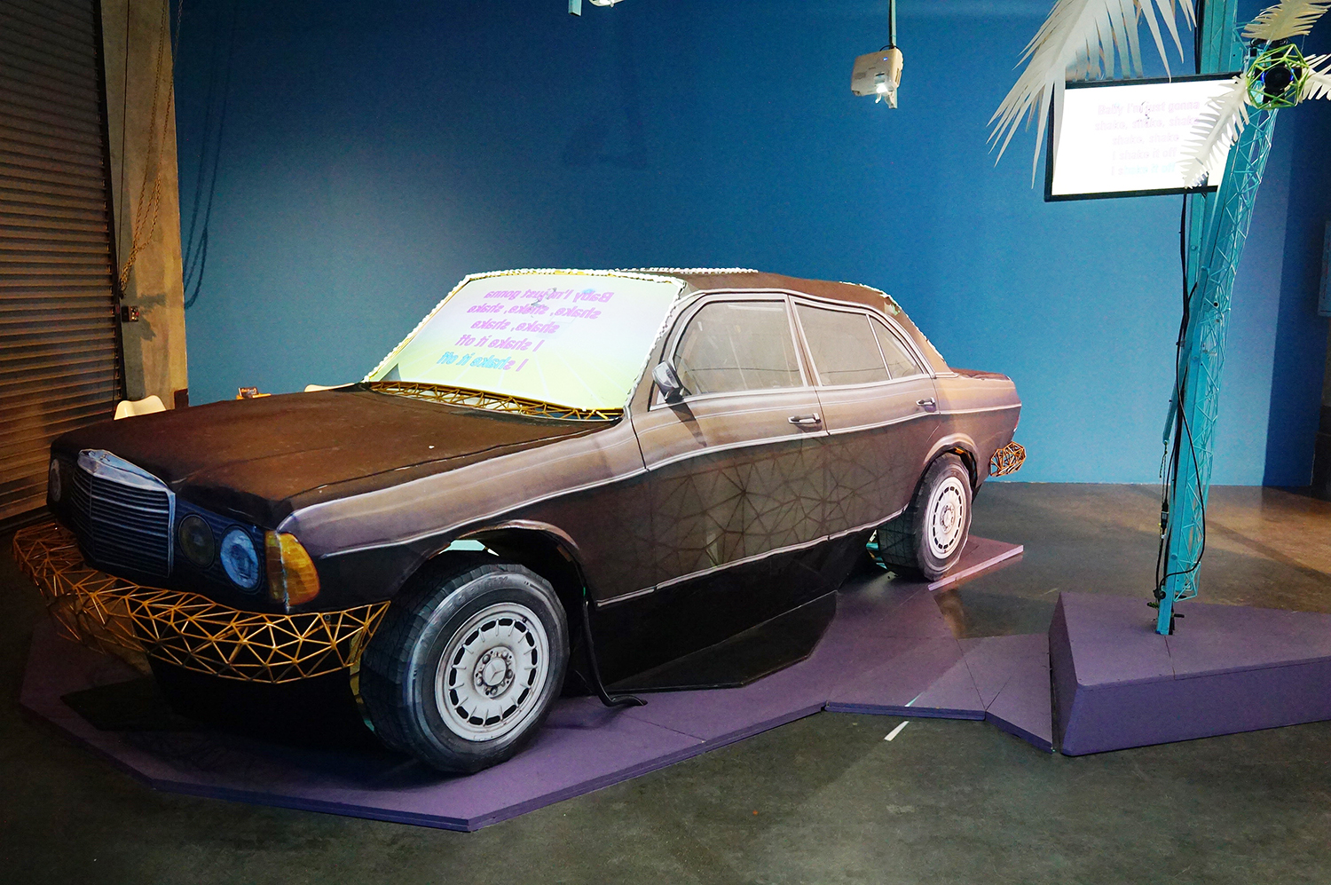 Sewn spandex cover: "Car-a-oke" by Nick Rodrigues 2015 New Children's Museum of San Diego