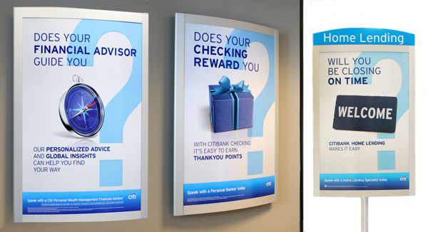 citibank semi-permanent in-branch signage