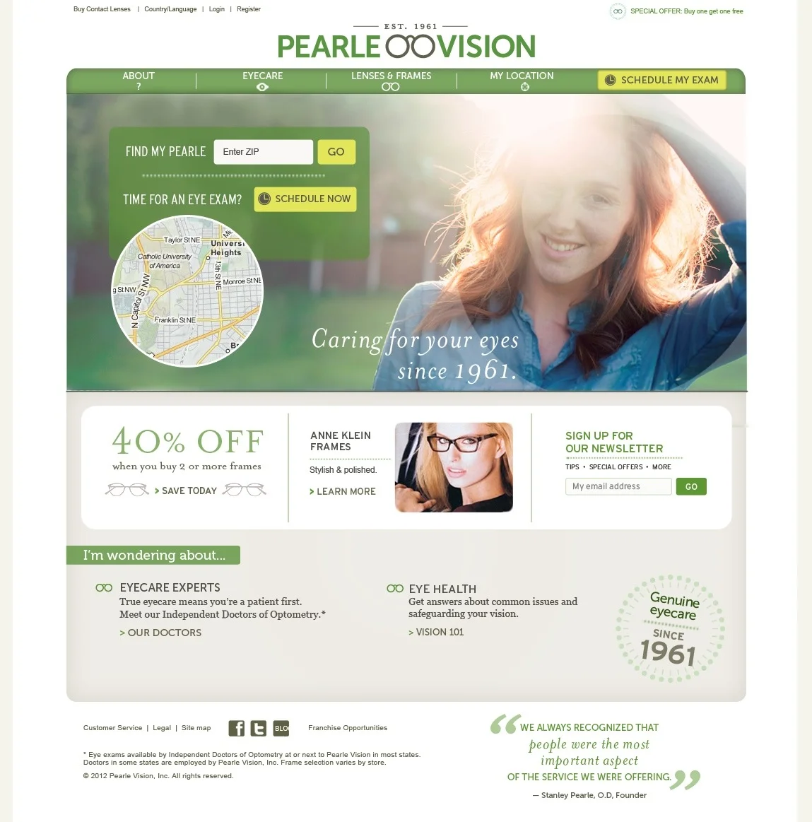 website redesign for pearle vision