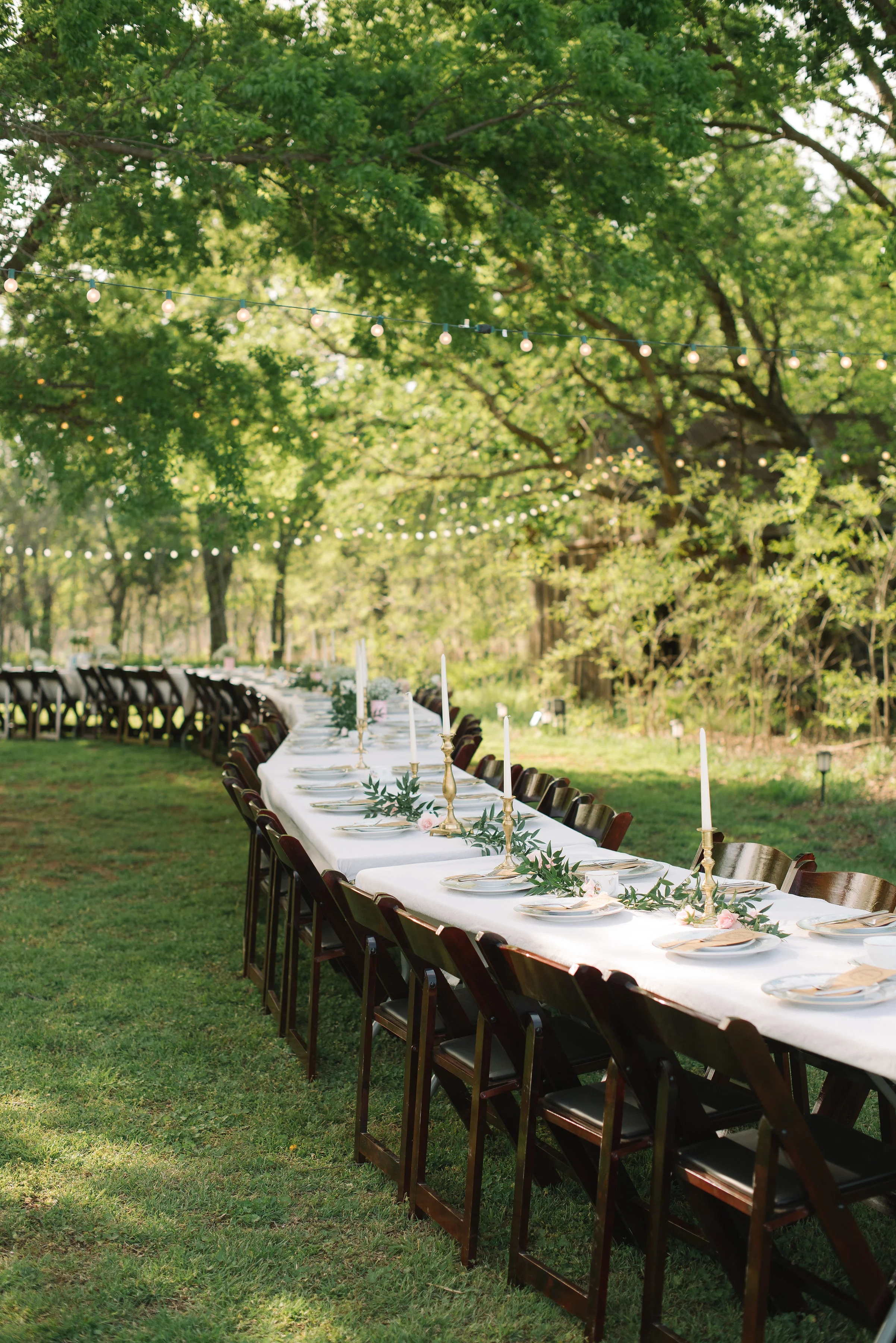 The Brumbaugh reception was just as beautiful. Long tables and elegant, gold details made this tablescape extra pretty!