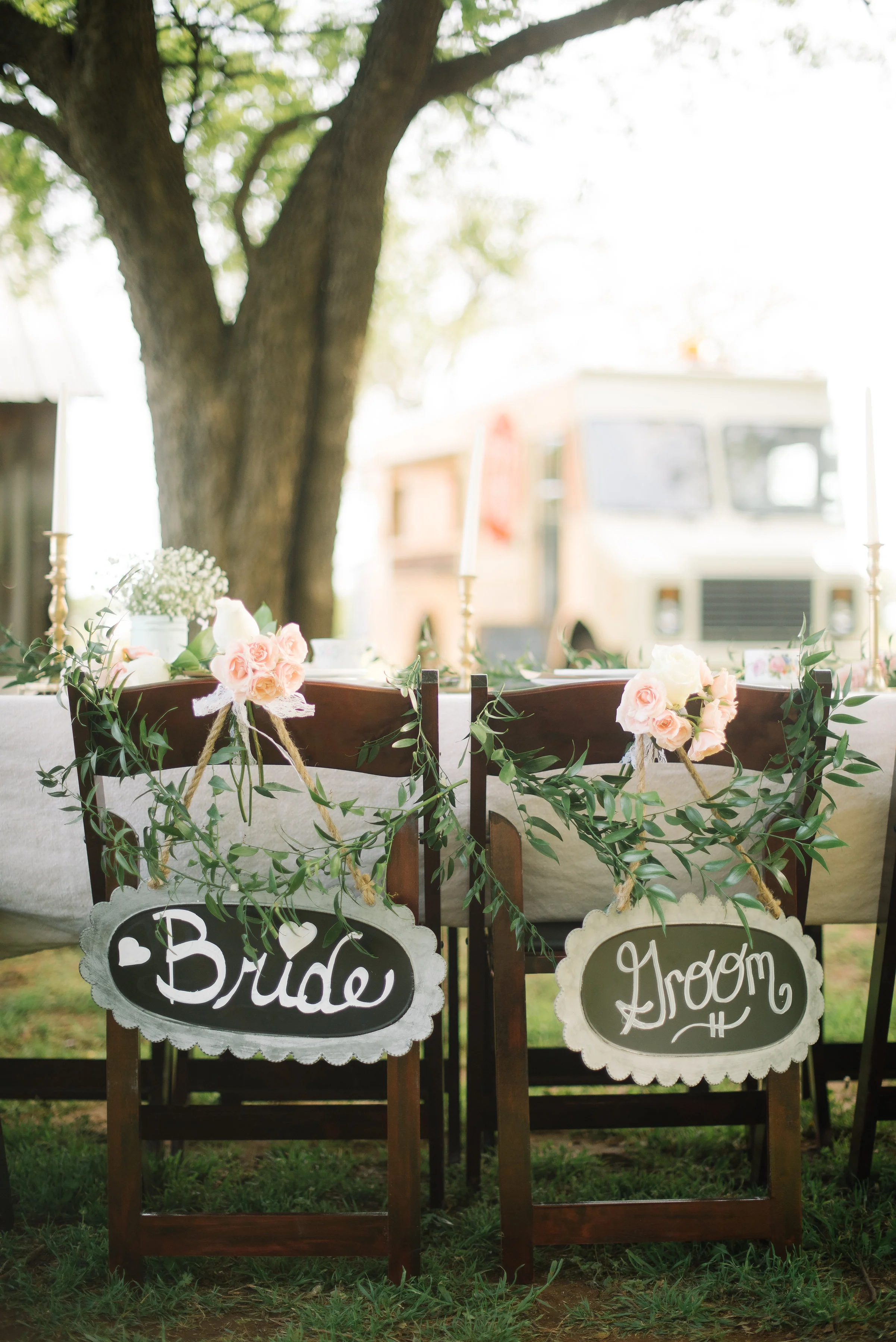 Adorable signs--just so you know where the two most important guests are sitting! 