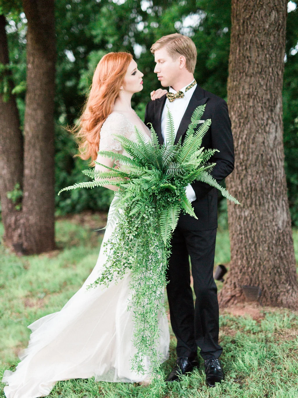 The happy couple was outfitted by Moliere Bridal, Q Clothier, and The Clad Stache
