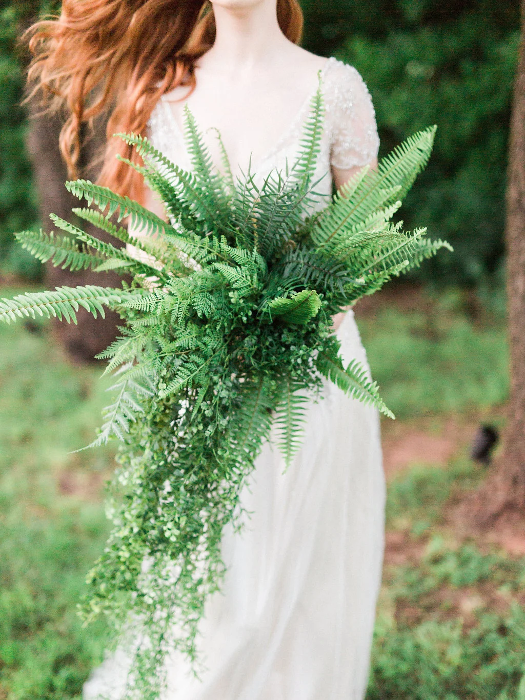 The most beautiful greenery and ferns made a fresh, unique bouquet!