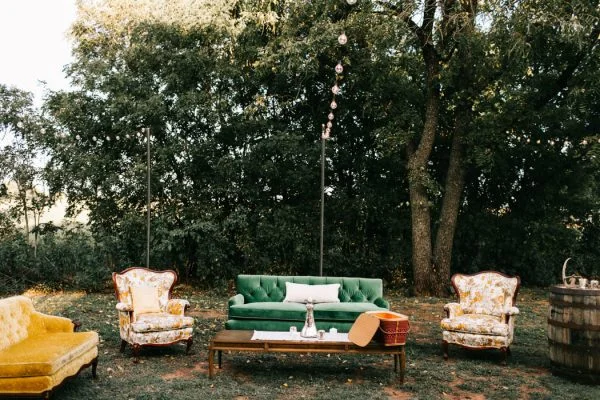 The reception by the barn was rustic and elegant-which we believe is a style that Barn at The Woods does best, (especially alongside amazing vendors like Ruby's Vintage Rentals and Marianne's Rentals!)