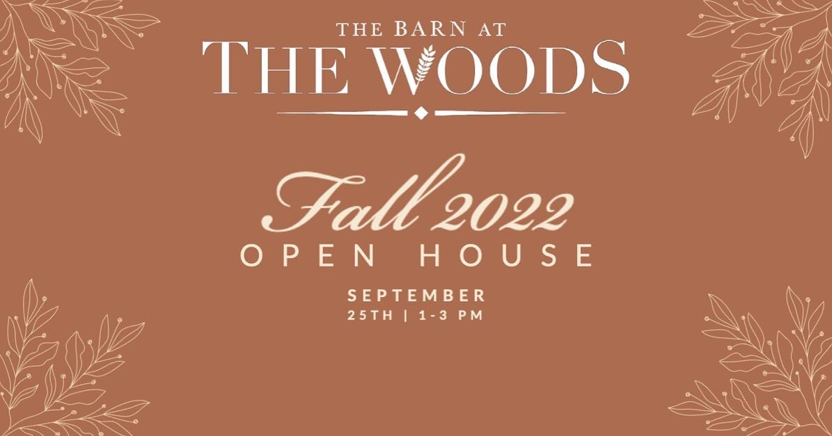 Join Barn at the Woods for their Fall Open House! Brides-to-be are invited to visit the venue for tours, local OKC vendors, and more! If you are planning a wedding we would love to have you!

The event is FREE to attend so bring your entire wedding p