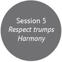 The goal of harmony should come with a warning label! Many of us are in teams that value harmony and good relationships over everything else. In this session we look at the harmony as a barrier to performance and respect. 