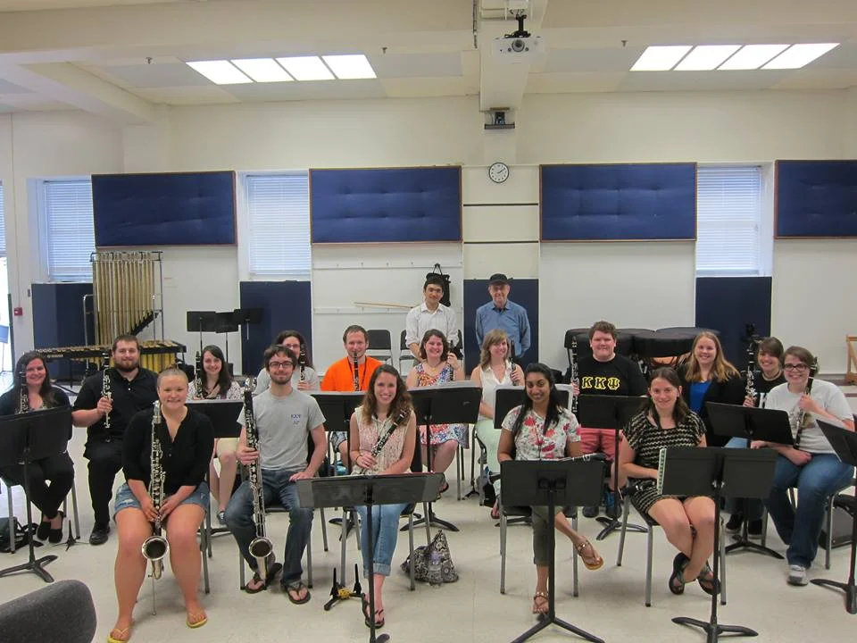 TTU Clarinet Studio (Spring 2015) working with the Pulitzer Prize winning composer Steve Reich - New York Counterpoint