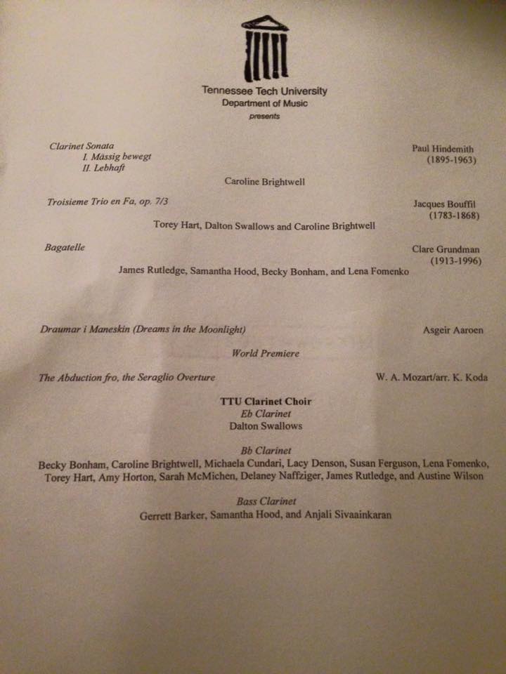 Fall 2015 Studio Recital Program
