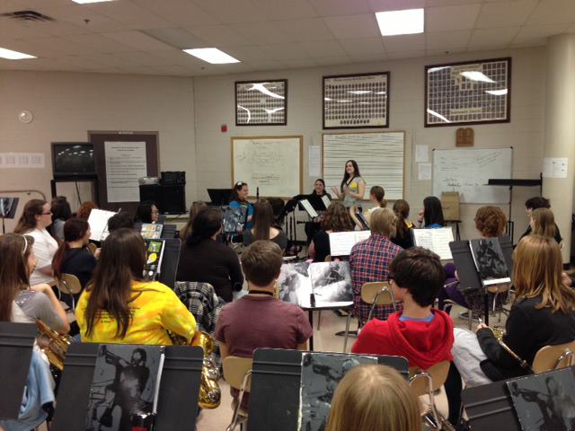 TTU student chamber group performing at local HS
