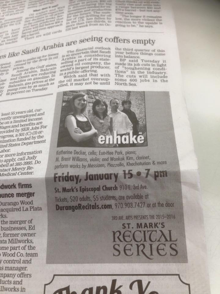 enhake at St. Mark's Recital Series