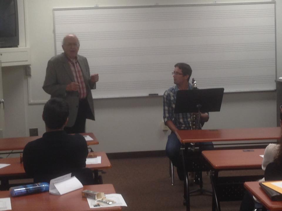 The legendary bass clarinetist passing down some of his wisdom to my students!