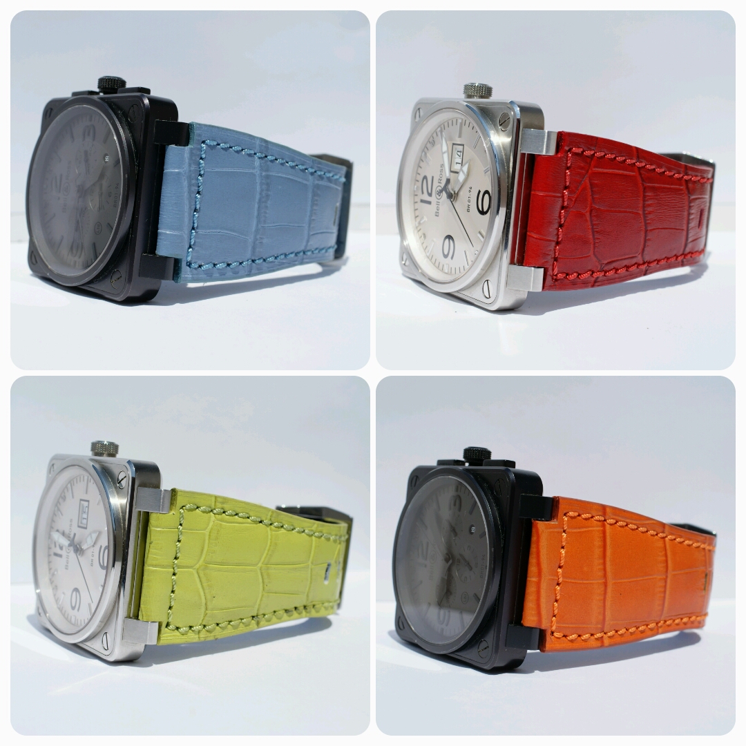 BR 01s on colorful embossed gator straps.