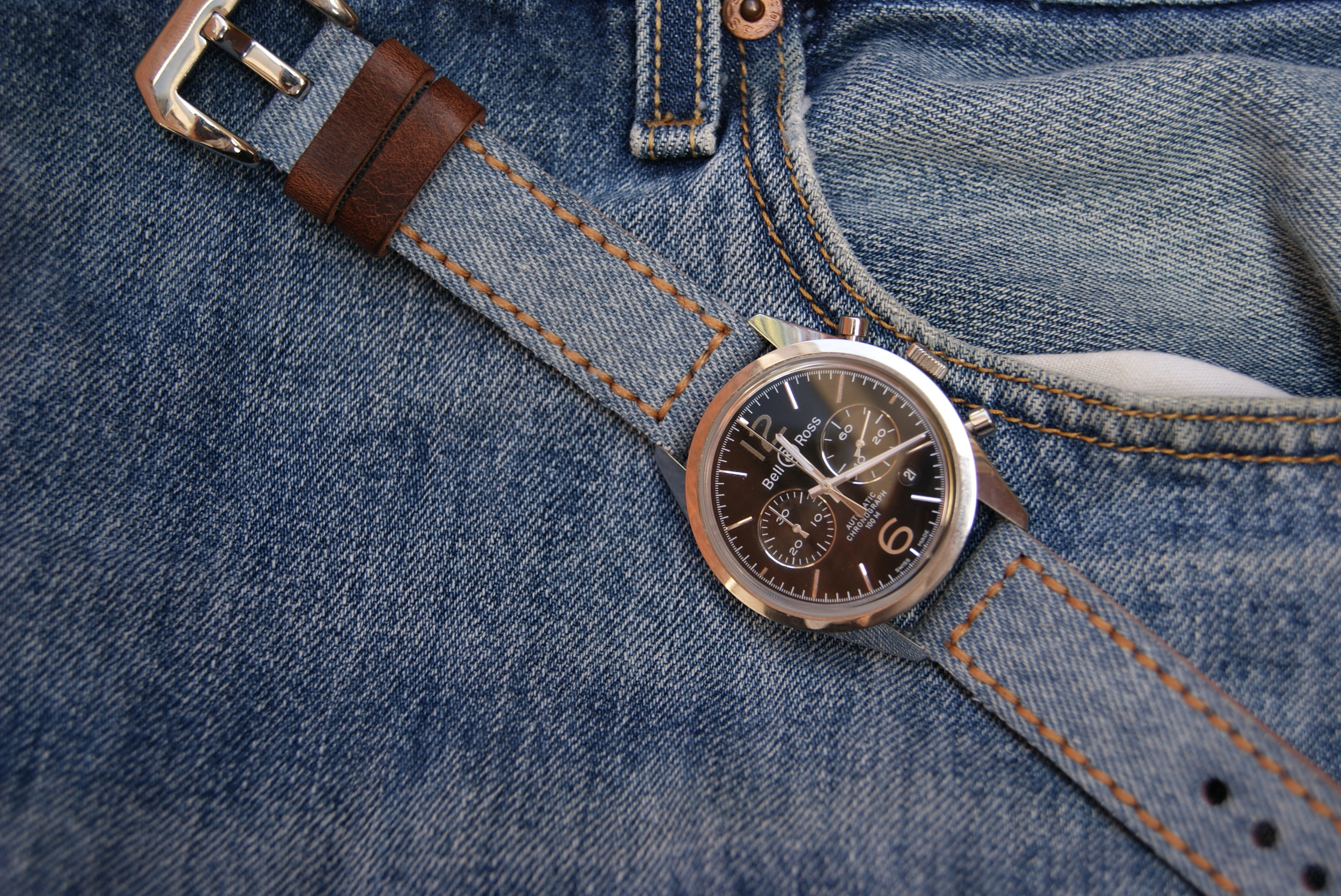 Jeans canvas strap.