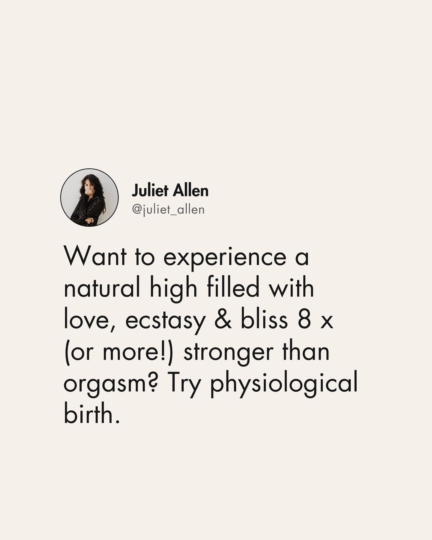 The natural high and surges of ecstatic energy that I have felt during and after physiological birth are unlike any orgasm I have ever experienced ⚡️😳🔥🥰 Next level ecstasy is possible, it truly is.

The hormones of love &amp; ecstasy - oxytocin an