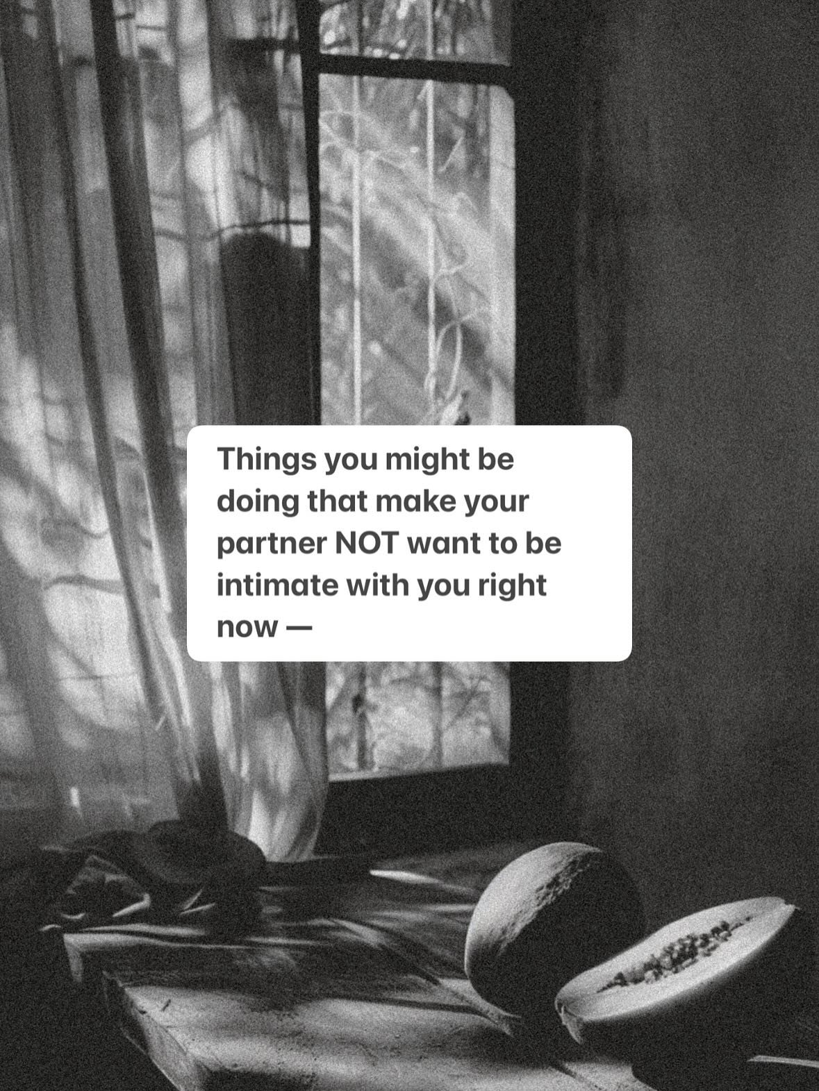 🚩 If your partner seems distant, avoidant, or disinterested in intimacy&hellip; it might not just be about them.

Sometimes, without realising it, we disconnect from our own radiance. We lose touch with the habits, energy, and embodiment that once m