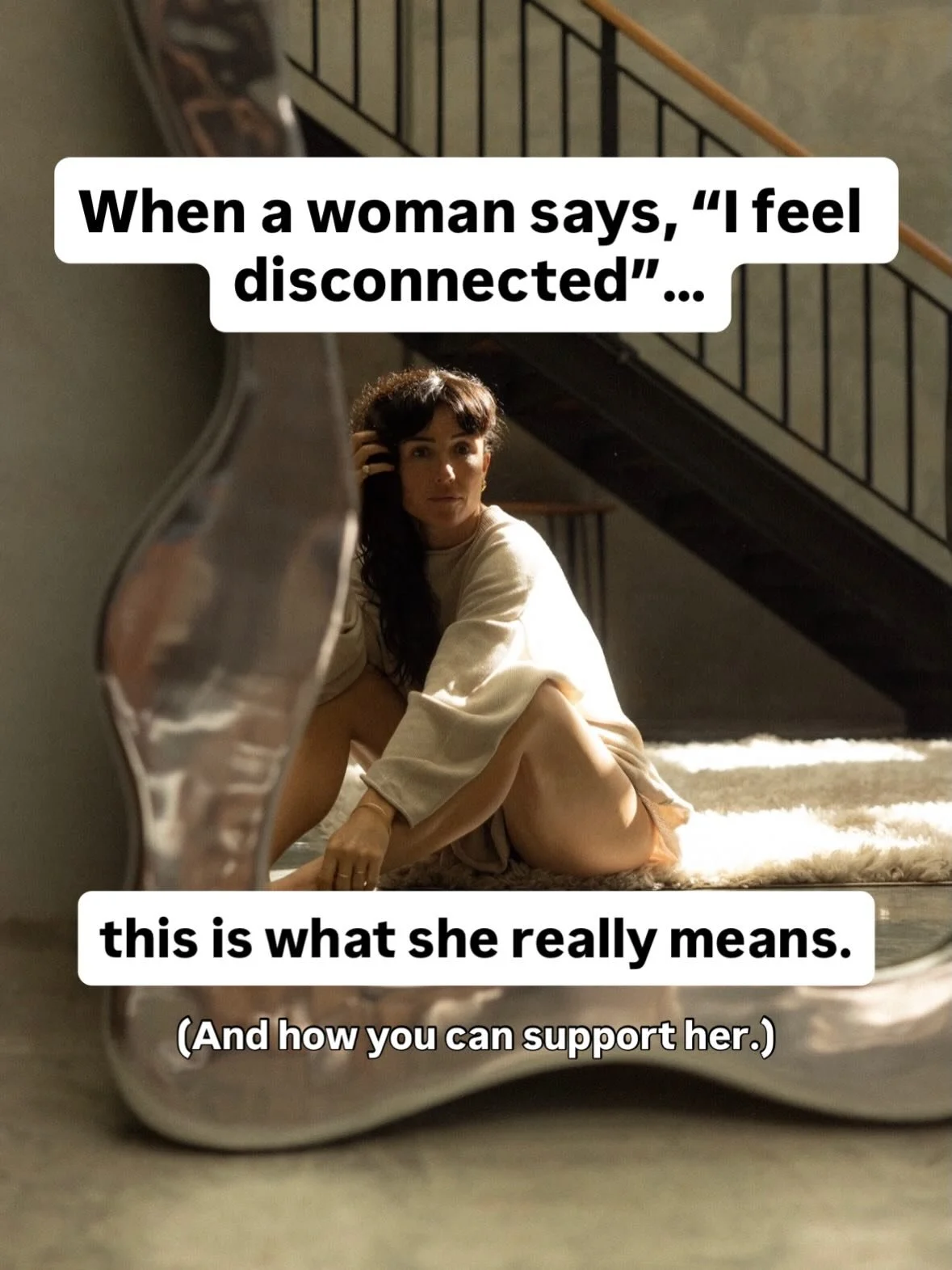When a woman says &ldquo;I feel disconnected&rdquo;, she&rsquo;s rarely talking about you.

She&rsquo;s talking about feeling far from herself. In her head. In responsibility. In survival mode. Her body has turned the volume down on sensation, pleasu
