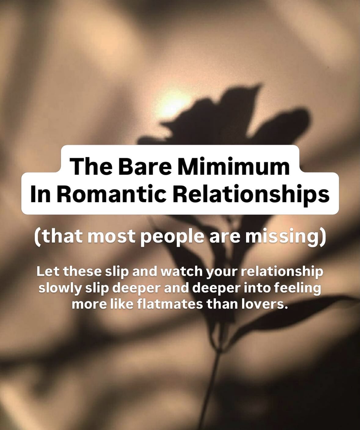 🚩 It&rsquo;s not always the big things that break a relationship. It&rsquo;s the little things that stop happening over time. The daily affection, the presence, the effort, the curiosity. 

Suddenly, you can go from feeling connected&hellip;to feeli