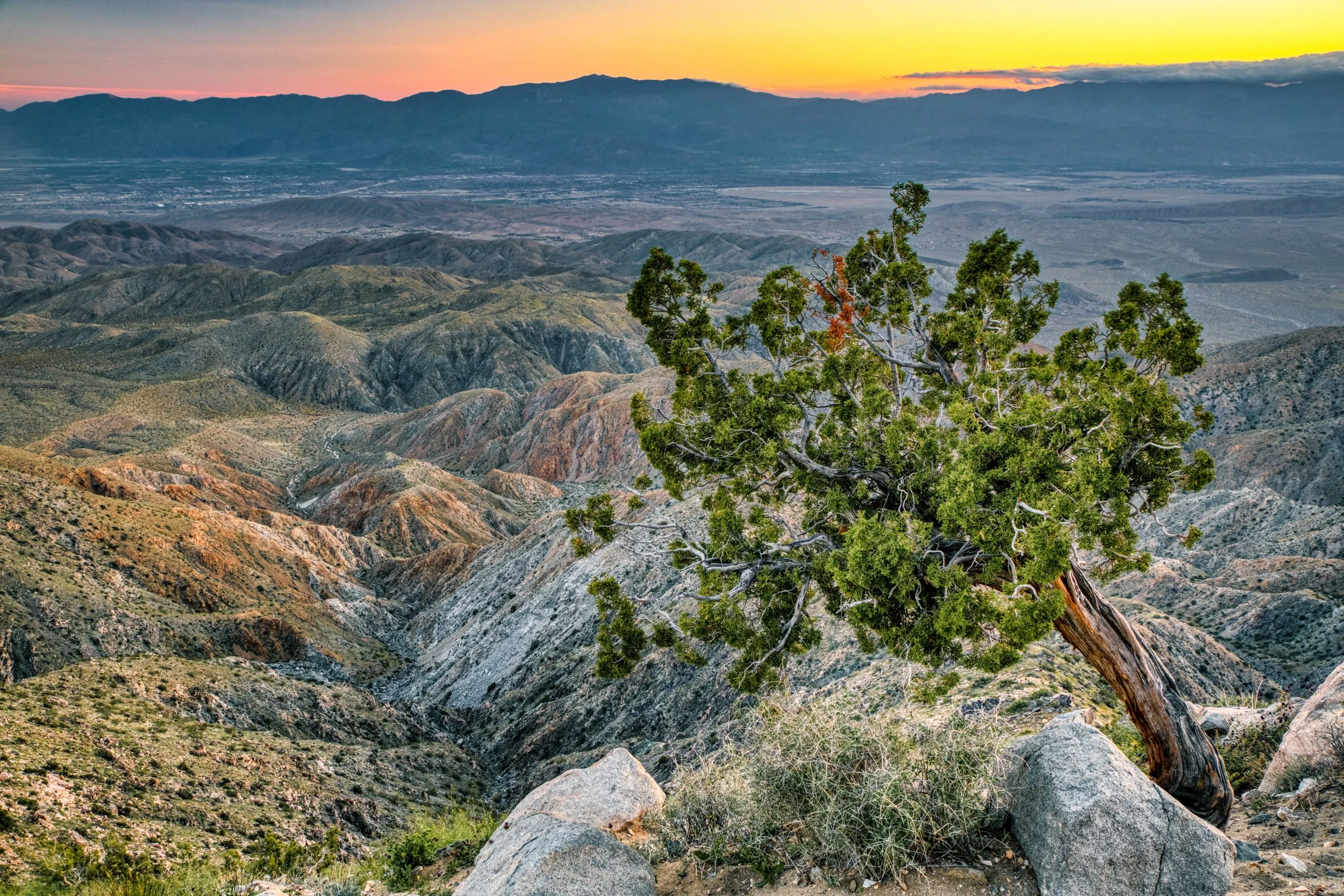 Sunset looking down on Coachella Valley