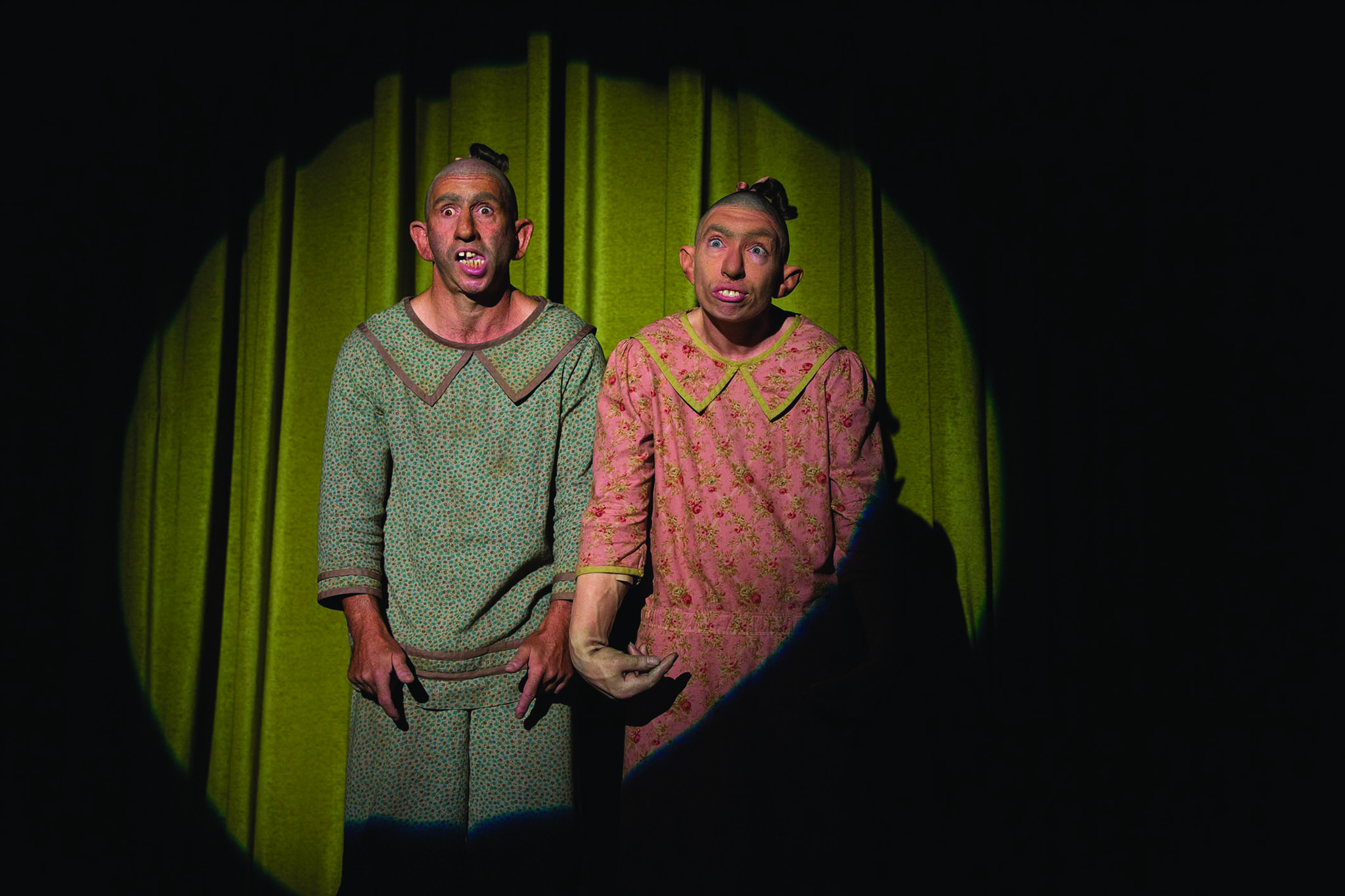 AMERICAN HORROR STORY FREAK SHOW (L-R): Salty (Christopher Neiman) and Pepper (Naomi Grossman) in "Monsters Among Us.