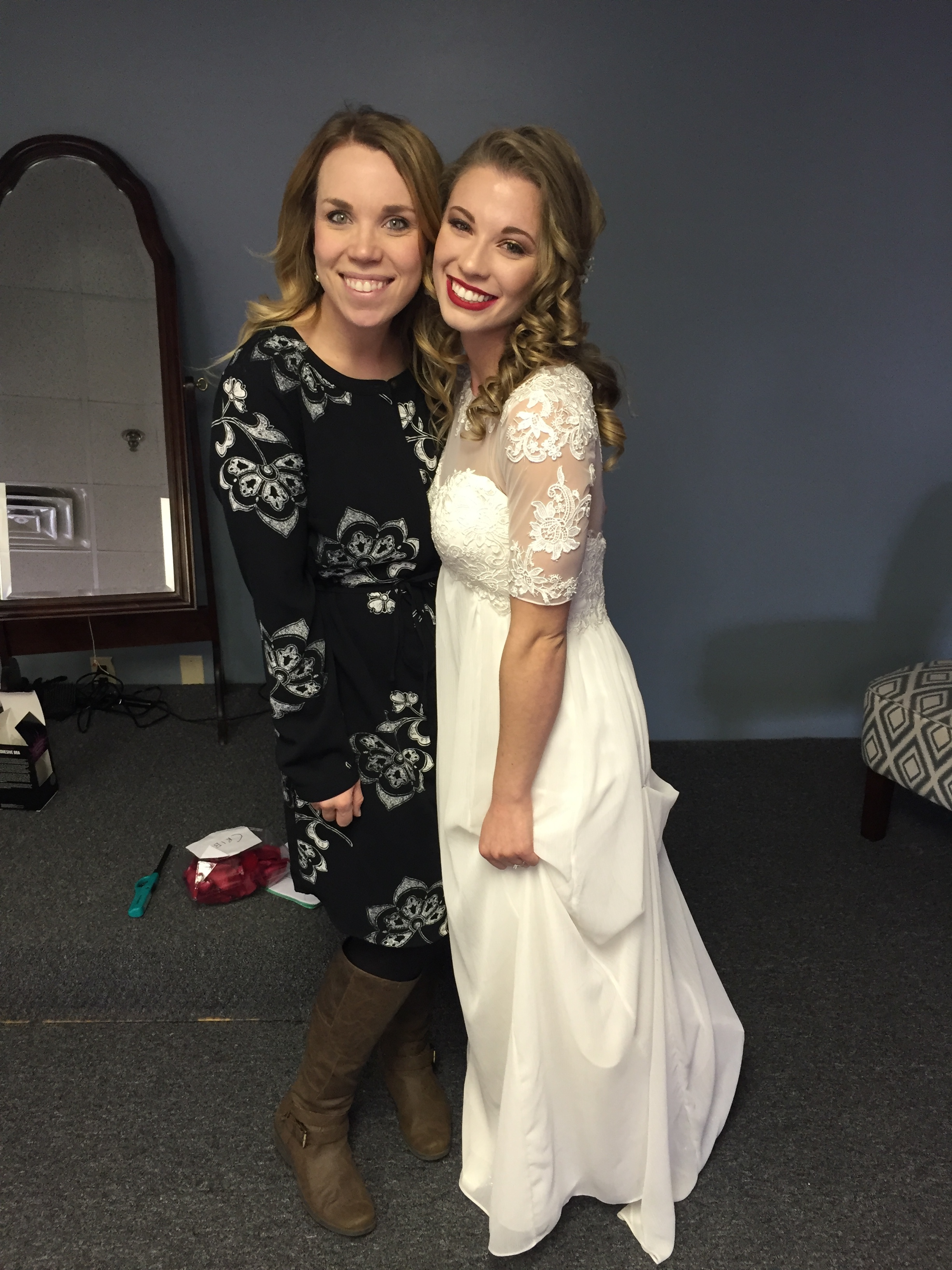 Little fun fact: The first memory I have of Haleigh was when I went to her house to hang out with her old sister, who also happens to be my dear friend, Kenna. Haleigh heard of my love for Harry Potter and left a Ministry of Magic sign on the toilet seat. Haha! This girl is my long lost soulmate! ps- When the girl next to you is wearing red lipstick, you should at least wear some form of lip gloss or SOMETHING.