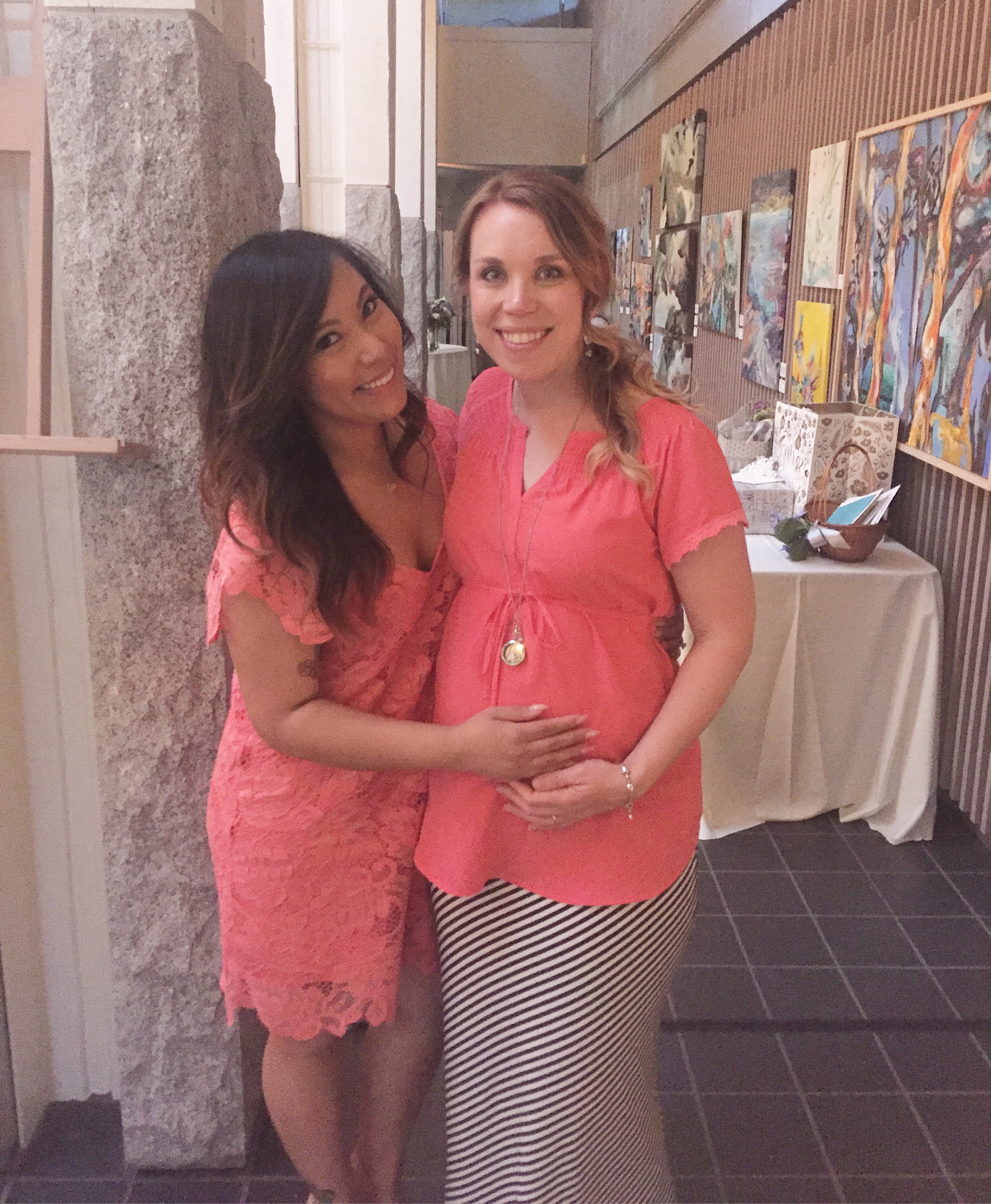 My dear friend, Sharra and I at Kim and Matt's wedding. This was the only bump pic I took this week. Sorry it's so grainy.