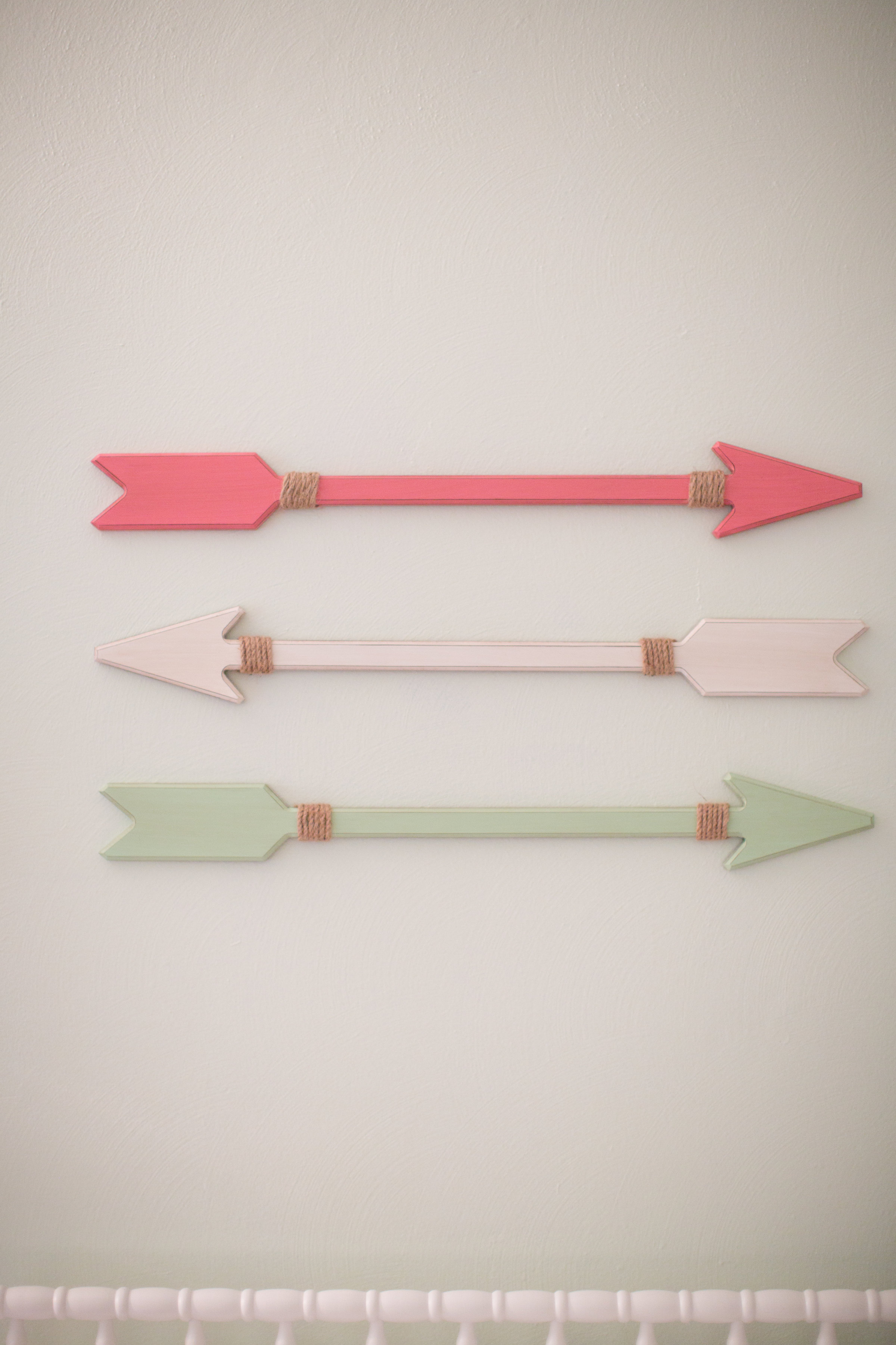 My best friend Kim and her mom gifted me these cute arrows from Target . Each of them has two nail holes...and yes, I hung them myself! This girl knows how to use a level. (But don't look too closely!)