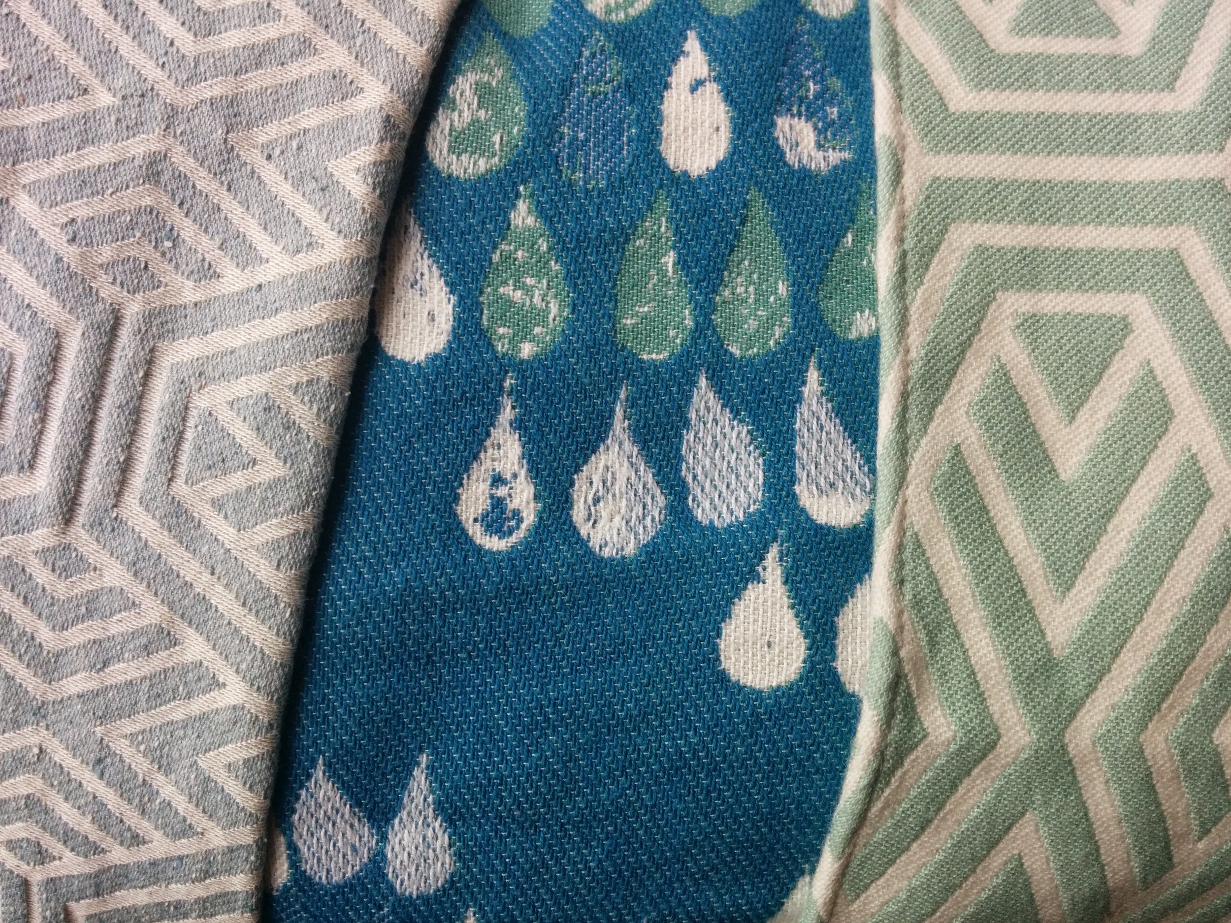 Left to Right: Study of Sky Geo, Droplets, Mint Geo