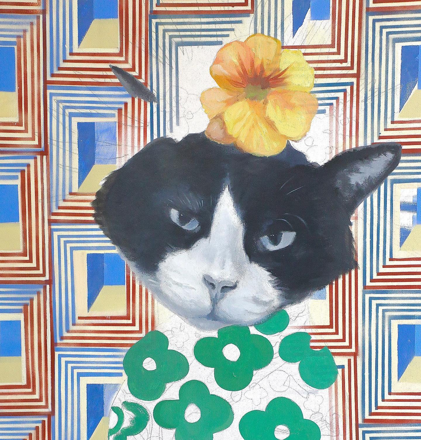 Sneak peek at some work in progress @jazzfest art 👀 

One of the reasons I enjoy painting cats is because of my time at @strongholdstudiosnola 🤪

Every morning in the warehouse on Bienville, there was a sweet black and white cat that would greet us