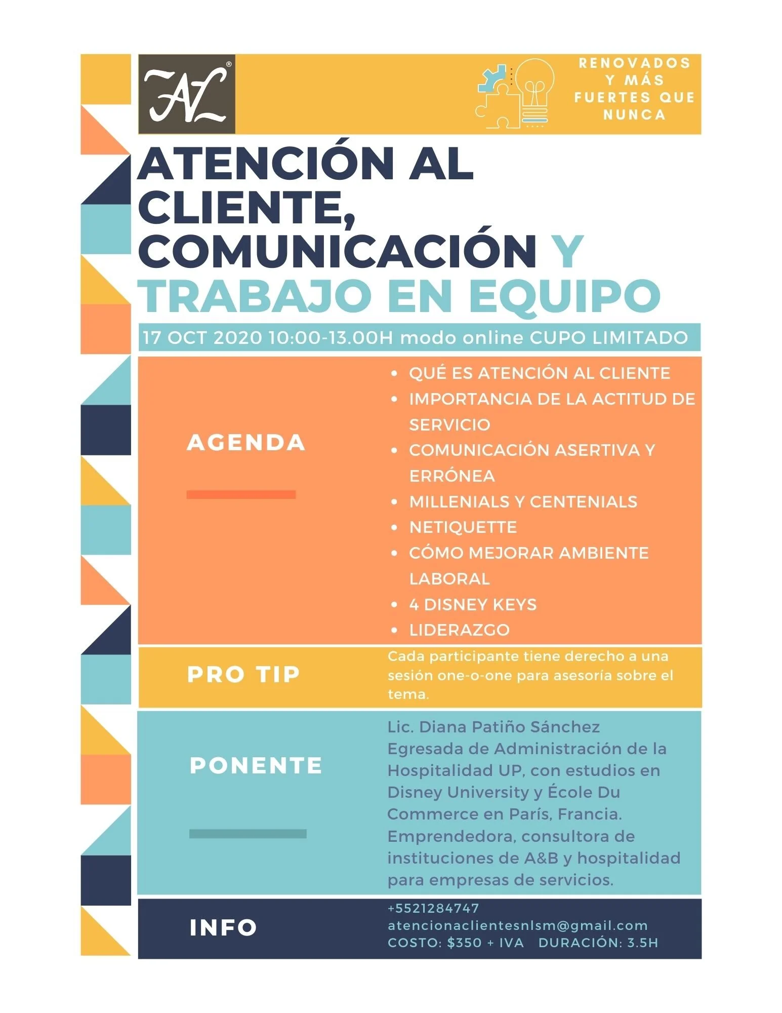 Atención al cliente, comunicación y trabajo en equipo