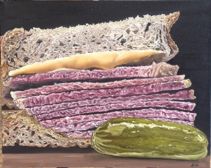 pastrami on rye. oil on canvas. 16x20.jpg