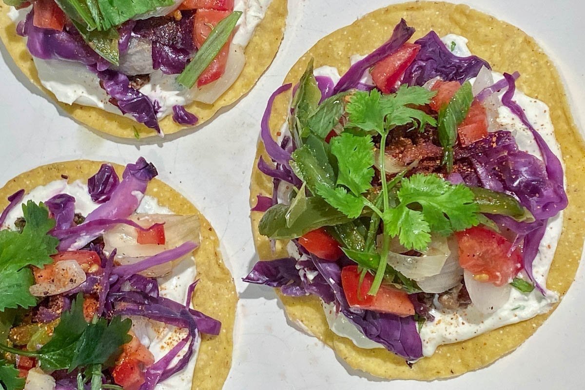 Goat Cheese &amp; Grilled Vegetable Tostada