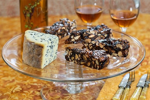 Homemade Panforte with Blue Cheese