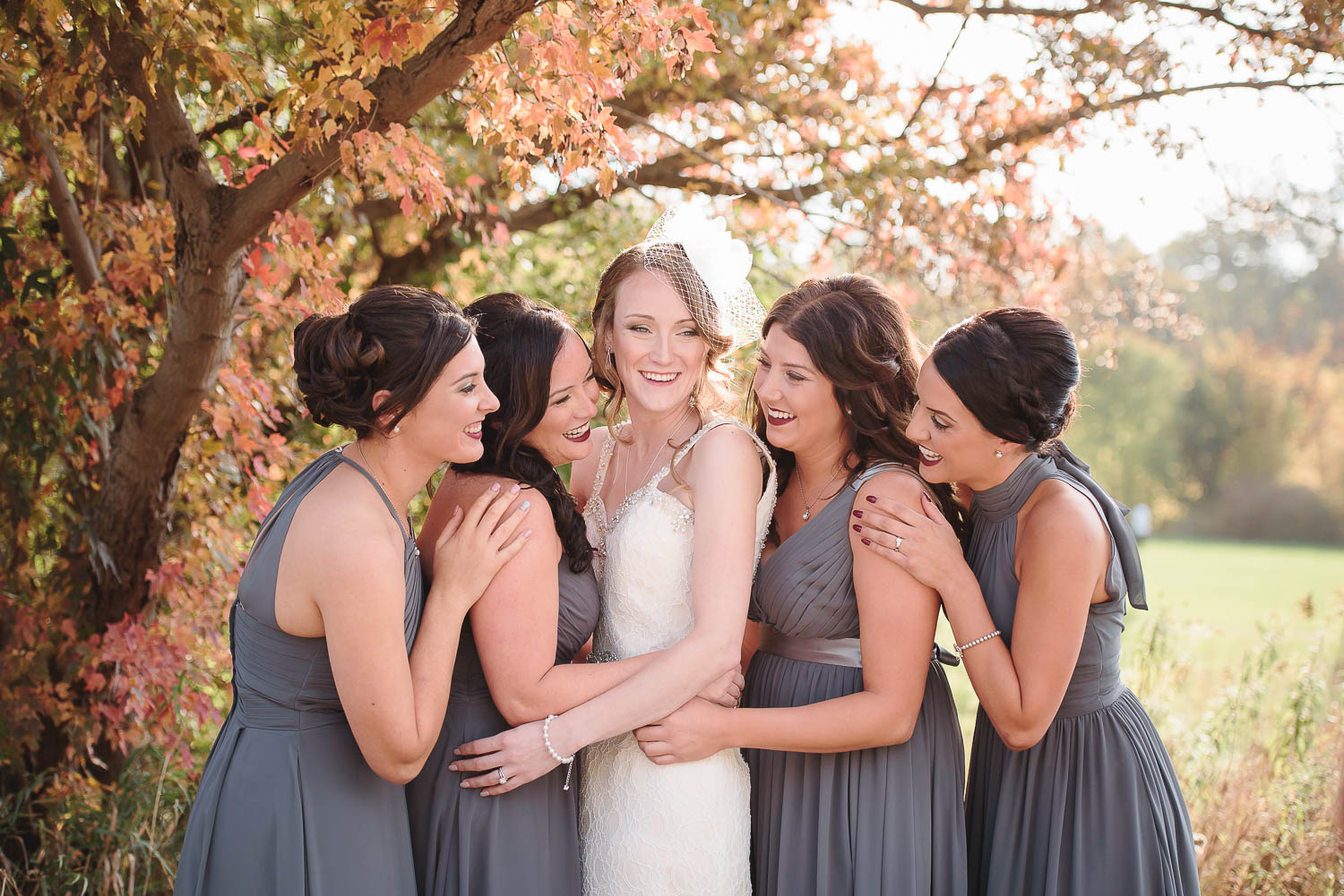 Bride with Bridesmaids | Meadowvale Conservation Park Outdoor Wedding | Mississauga Brampton Toronto GTA Wedding Photographer | Eneira Photography