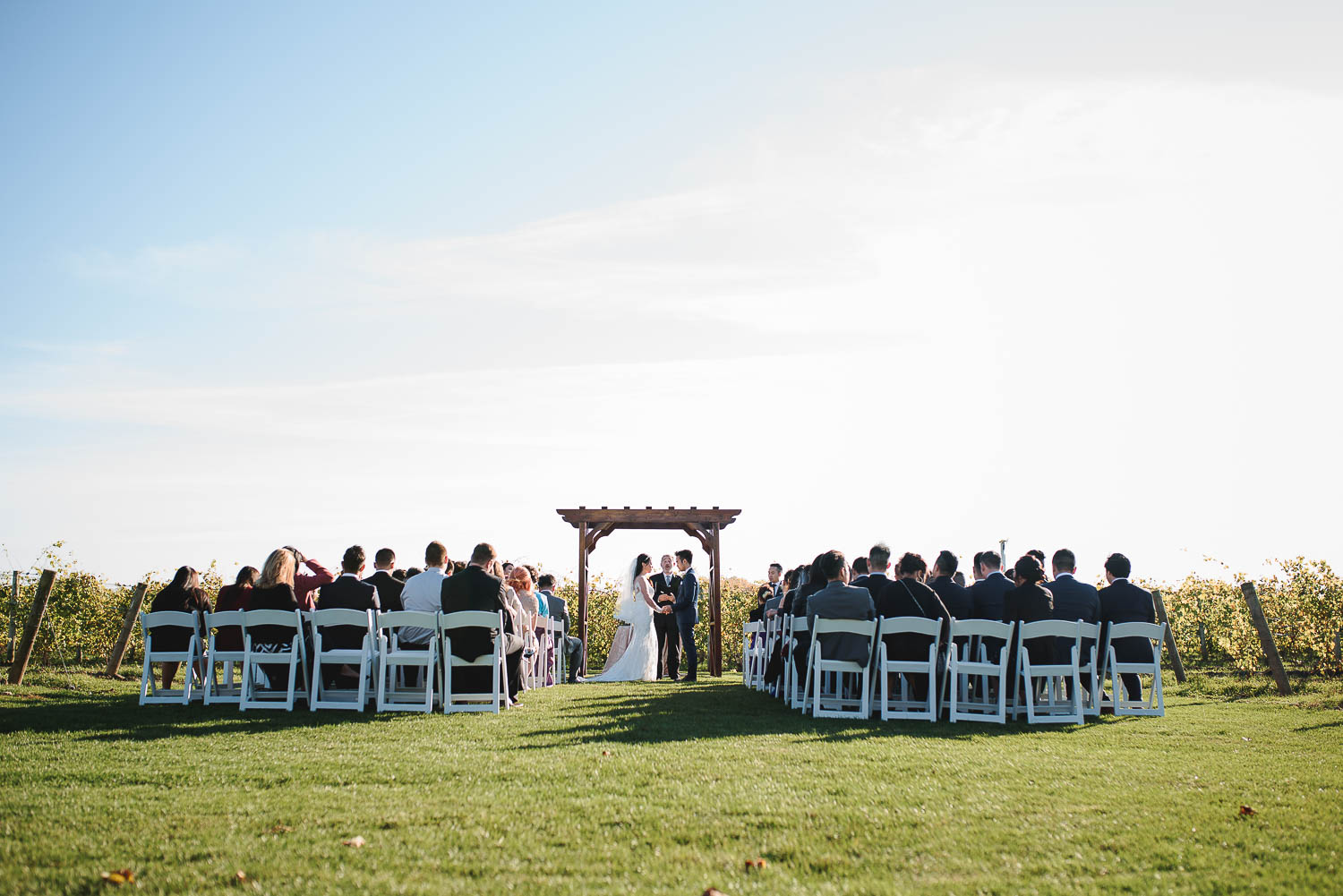 Outdoor Vineyard Wedding Ceremony | Outdoor Romantic Wedding | Brampton, Toronto, GTA Wedding Photographer | Eneira Photography