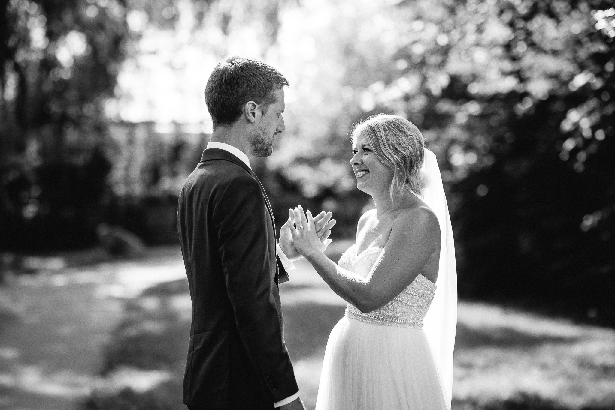 First Look | Emotional Bride and Groom | Cambridge Wedding Photographer | Brampton, Toronto, GTA Wedding Photographer | Eneira Photography