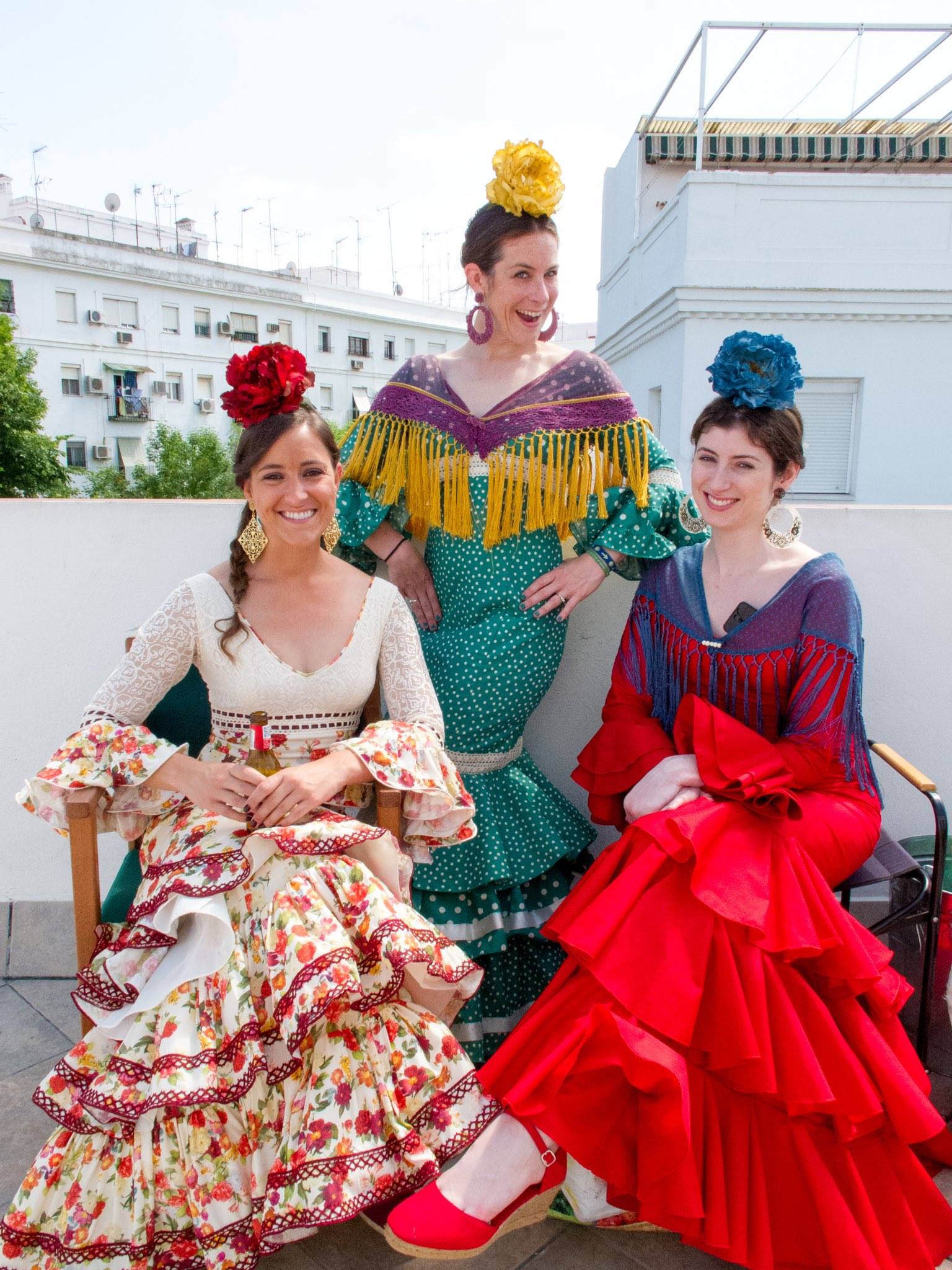 cat and friends during feria de seville