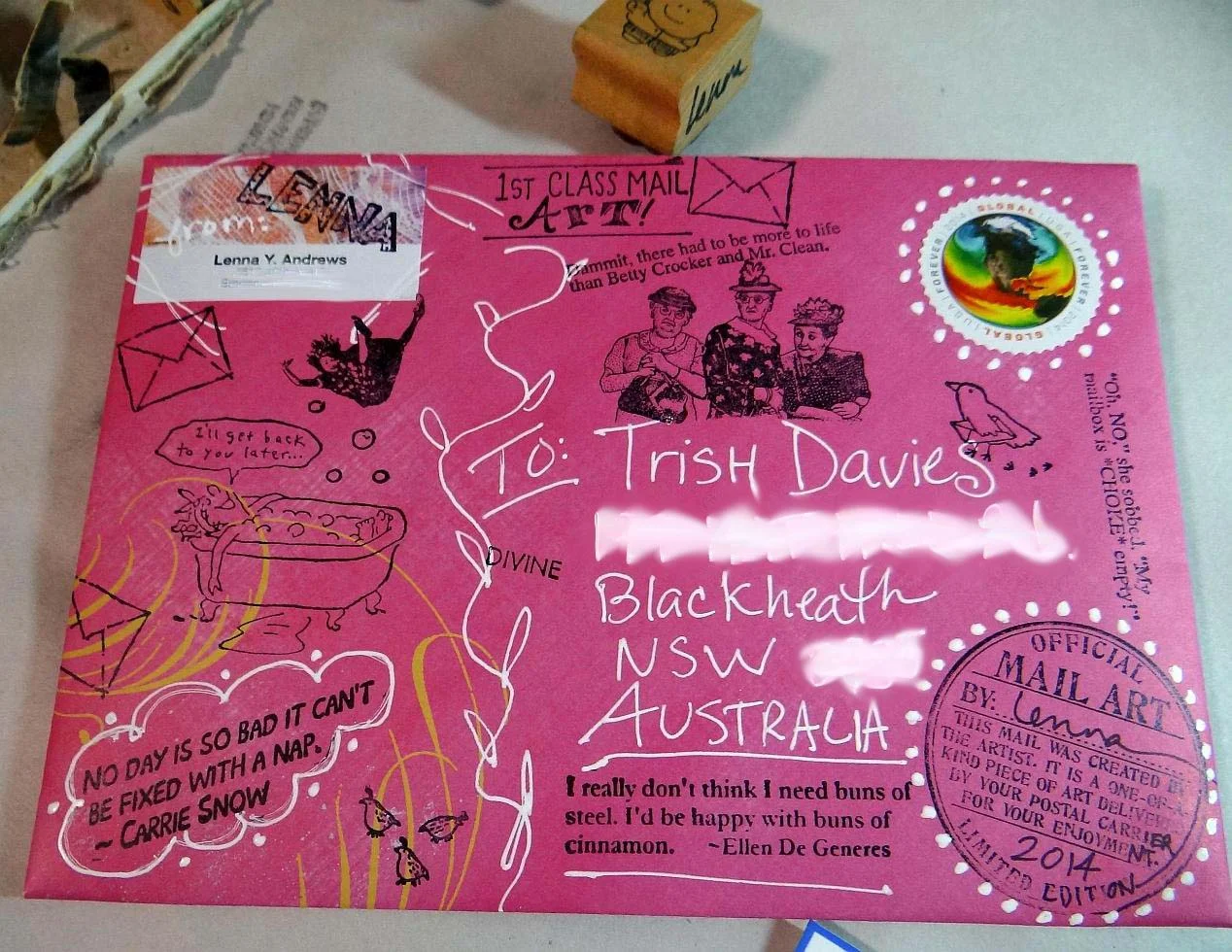 hand made envelope for Trish