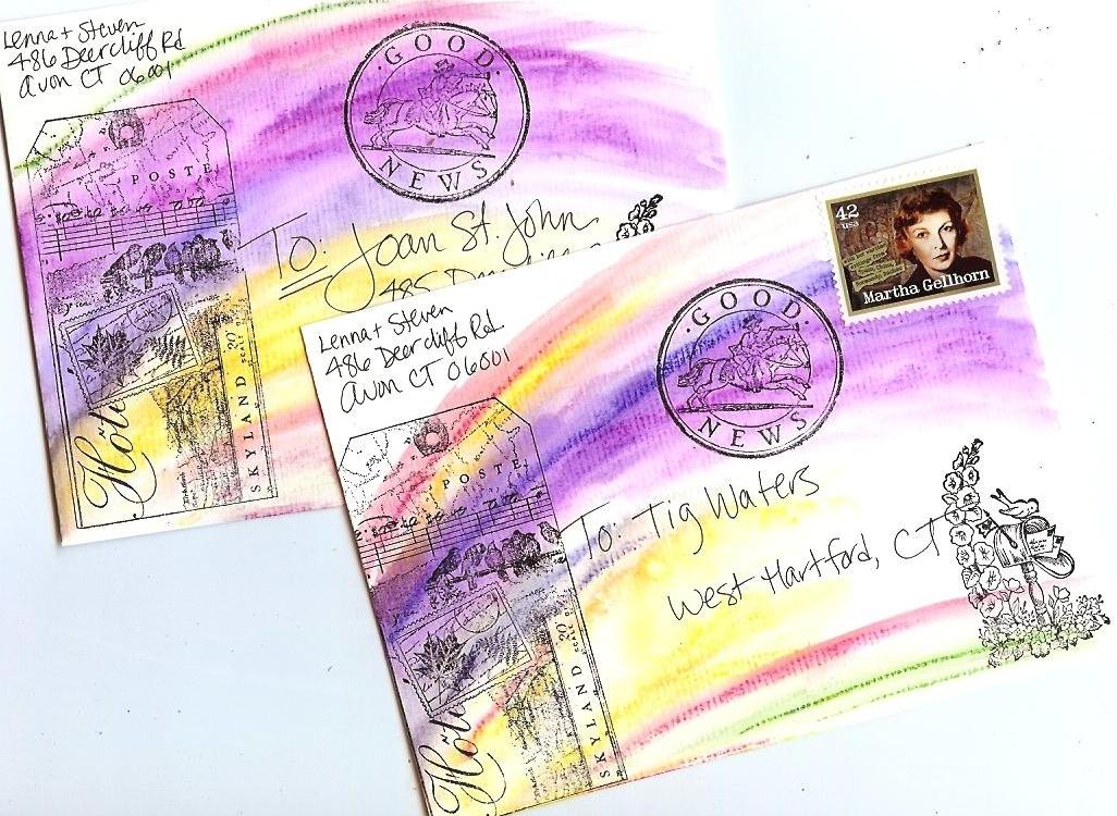 watercolor & rubber stamps