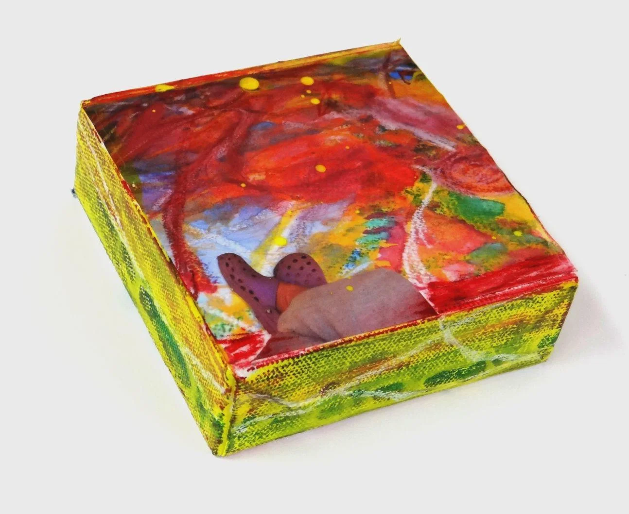 4x4 canvas collage with painting