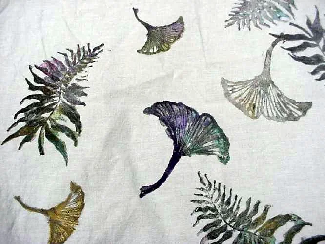 detail of fabric stamping for dress