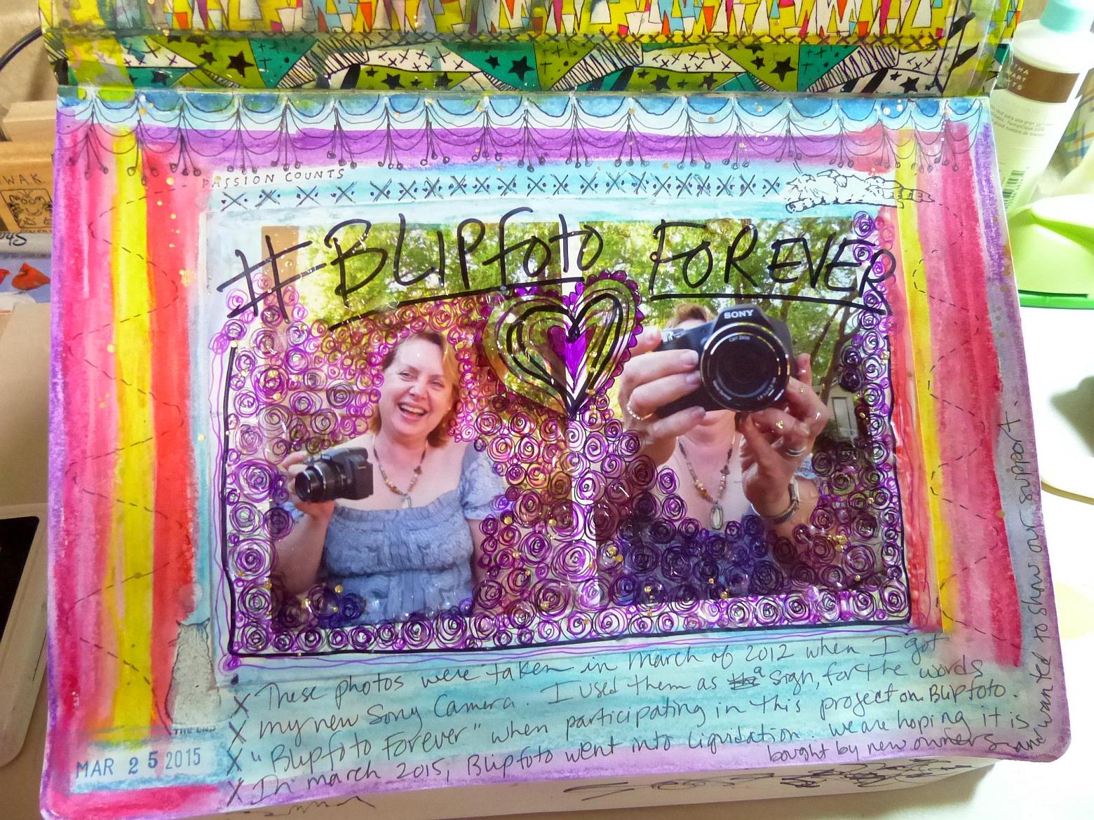 Finished. Focus is on the doodling, but I'm also focusing on my love of photography. 