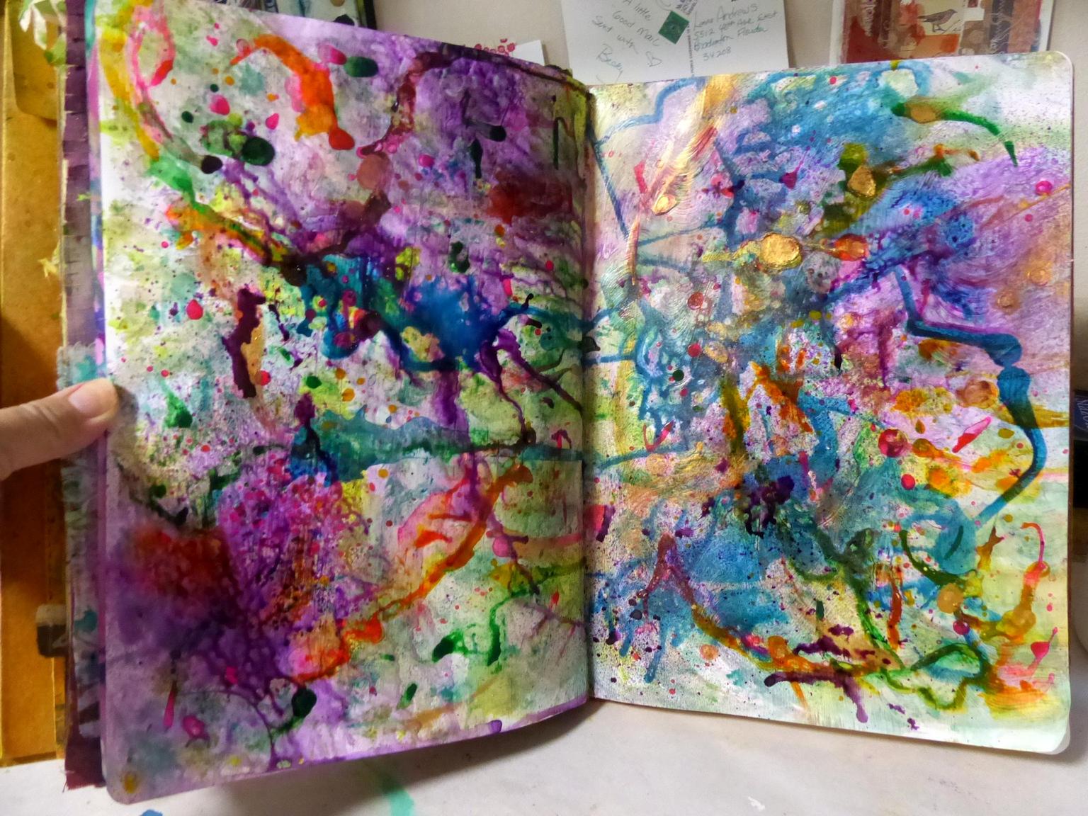 My Journal spread before I added rubber stamping!!